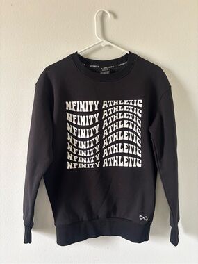 NFINITY Black Crewneck Sweatshirt with White Athletic Graphic